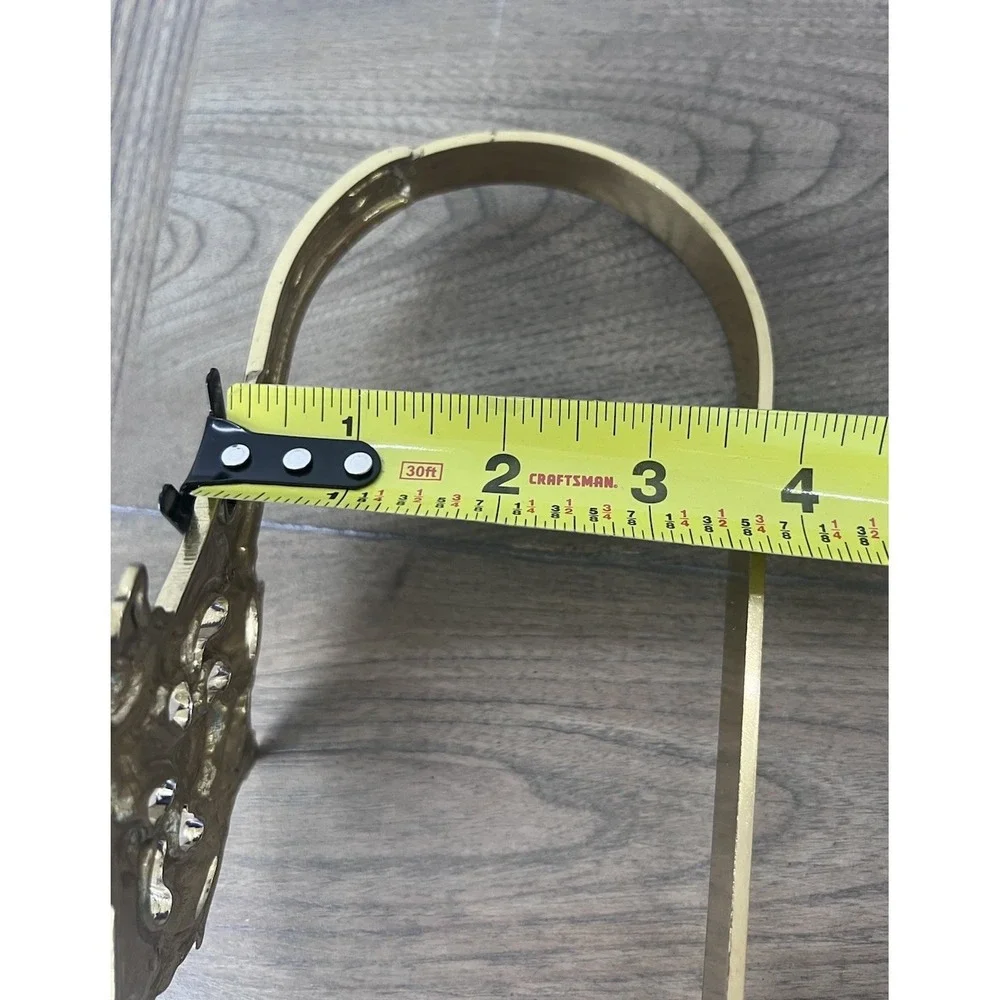 Vintage Ornate Brass Curtain Tie Back/towel Holder Floral Victorian Large